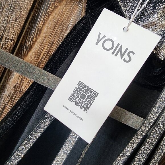 Yoins Black Sleeveless Cocktail Mini Dress‎ Size L 12 Velvet Stretch Glitter NWT - Picture 11 of 15
